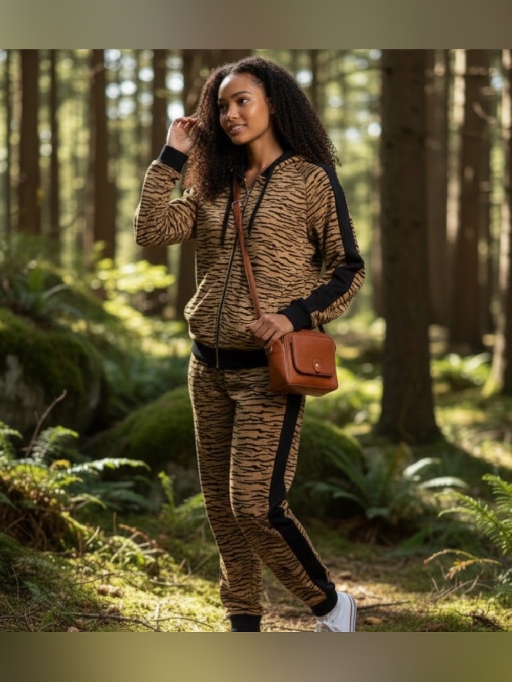 Chicos Zenergy Tiger Print Joggers